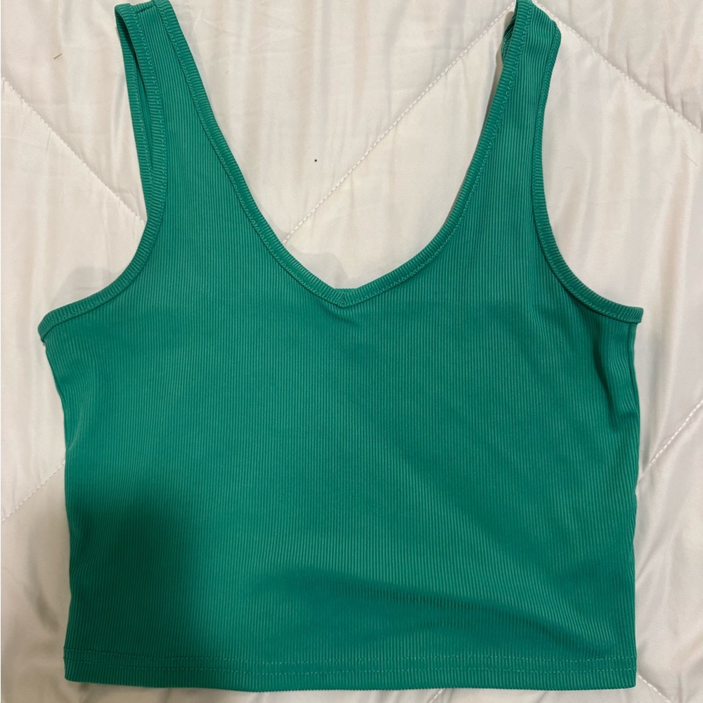 SHEIN Teal Ribbed Tank Top